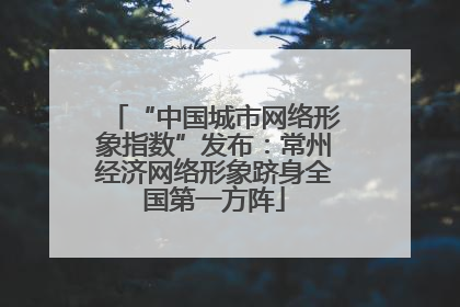 “中国城市网络形象指数”发布：常州经济网络形象跻身全国第一方阵