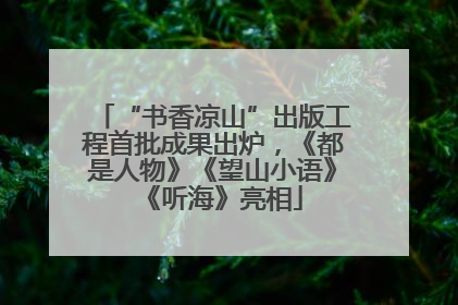 “书香凉山”出版工程首批成果出炉，《都是人物》《望山小语》《听海》亮相