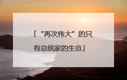 “再次伟大”的只有总统家的生意
