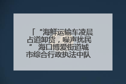 “海鲜运输车凌晨占道卸货，噪声扰民” 海口博爱街道城市综合行政执法中队：将联合交警加强长堤路一带巡逻