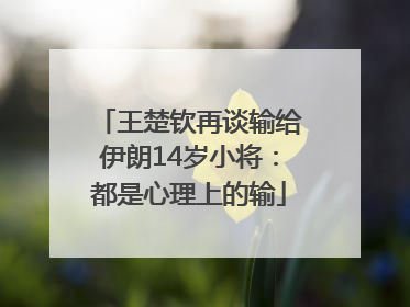 王楚钦再谈输给伊朗14岁小将：都是心理上的输