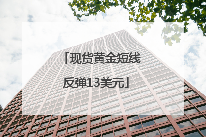 现货黄金短线反弹13美元