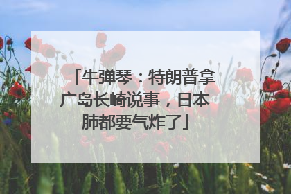 牛弹琴:特朗普拿广岛长崎说事,日本肺都要气炸了