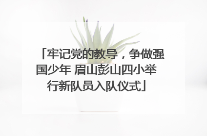 牢记党的教导，争做强国少年 眉山彭山四小举行新队员入队仪式