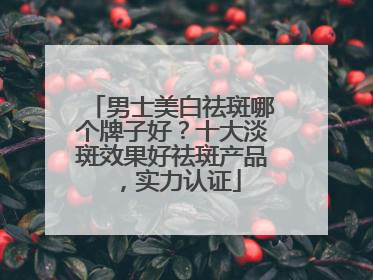 男士美白祛斑哪个牌子好？十大淡斑效果好祛斑产品，实力认证
