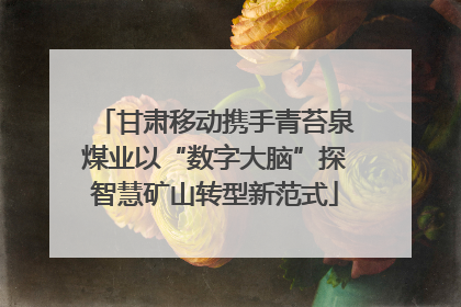 甘肃移动携手青苔泉煤业以“数字大脑”探智慧矿山转型新范式