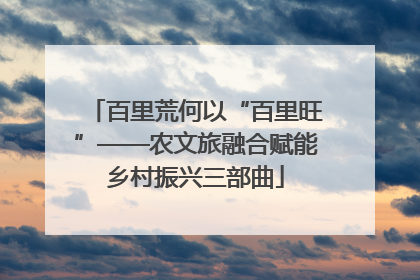百里荒何以“百里旺”——农文旅融合赋能乡村振兴三部曲