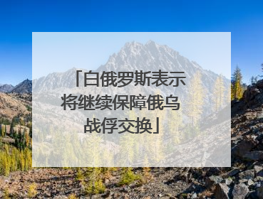 白俄罗斯表示将继续保障俄乌战俘交换