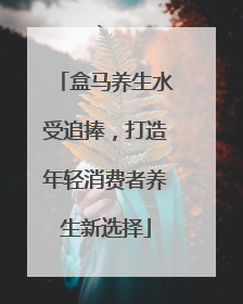 盒马养生水受追捧，打造年轻消费者养生新选择