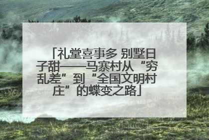 礼堂喜事多 别墅日子甜——马寨村从“穷乱差”到“全国文明村庄”的蝶变之路