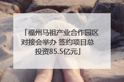 福州马祖产业合作园区对接会举办 签约项目总投资85.5亿元