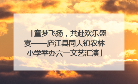 童梦飞扬，共赴欢乐盛宴——庐江县同大镇农林小学举办六一文艺汇演