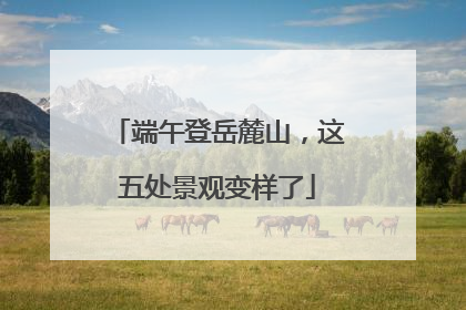 端午登岳麓山，这五处景观变样了