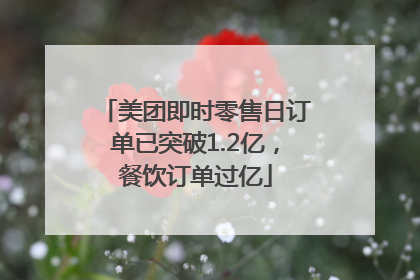美团即时零售日订单已突破1.2亿，餐饮订单过亿