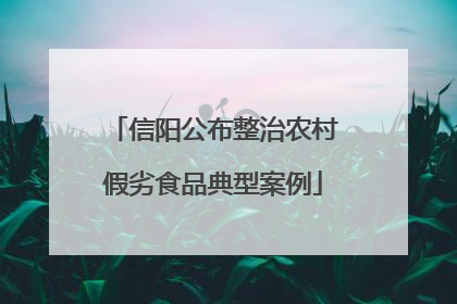 信阳公布整治农村假劣食品典型案例