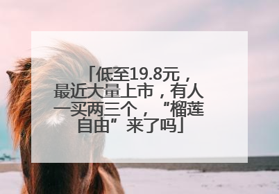 低至19.8元，最近大量上市，有人一买两三个，“榴莲自由”来了吗
