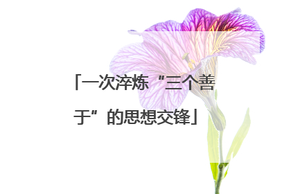 一次淬炼“三个善于”的思想交锋