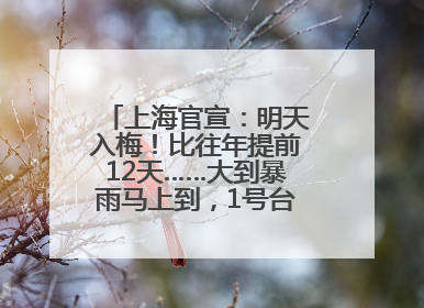 上海官宣：明天入梅！比往年提前12天……大到暴雨马上到，1号台风正在酝酿→