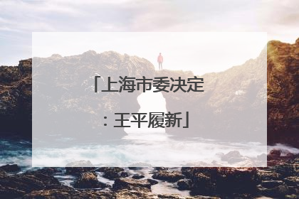 上海市委决定：王平履新