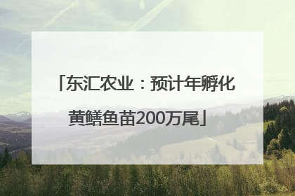 东汇农业：预计年孵化黄鳝鱼苗200万尾