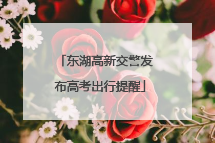 东湖高新交警发布高考出行提醒