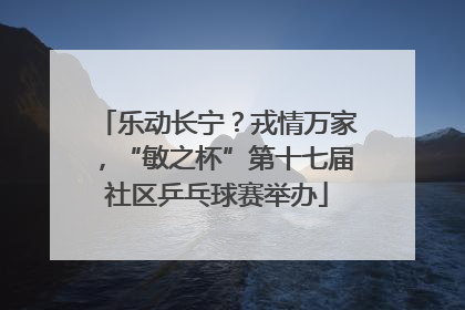 乐动长宁？戎情万家，“敏之杯”第十七届社区乒乓球赛举办