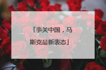 事关中国，马斯克最新表态