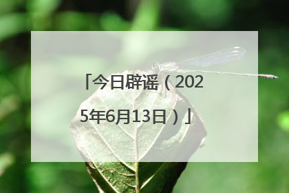 今日辟谣（2025年6月13日）