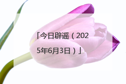 今日辟谣（2025年6月3日）