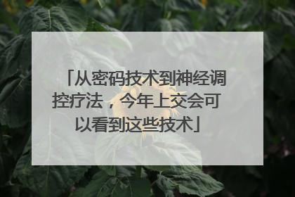从密码技术到神经调控疗法，今年上交会可以看到这些技术