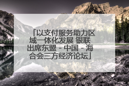 以支付服务助力区域一体化发展 银联出席东盟－中国－海合会三方经济论坛