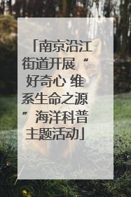 南京沿江街道开展“好奇心 维系生命之源”海洋科普主题活动