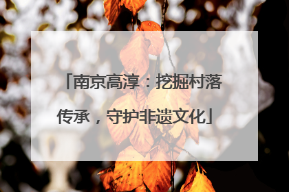 南京高淳：挖掘村落传承，守护非遗文化