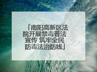 南阳高新区法院开展禁毒普法宣传 筑牢全民防毒法治防线