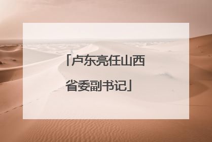 卢东亮任山西省委副书记