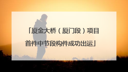 厦金大桥（厦门段）项目首件中节段构件成功出运