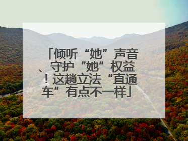 倾听“她”声音、守护“她”权益！这趟立法“直通车”有点不一样