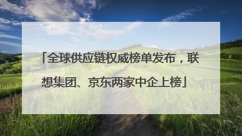 全球供应链权威榜单发布，联想集团、京东两家中企上榜