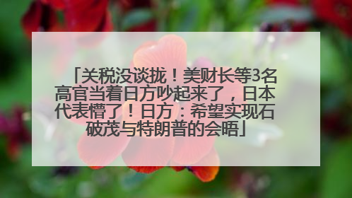关税没谈拢！美财长等3名高官当着日方吵起来了，日本代表懵了！日方：希望实现石破茂与特朗普的会晤