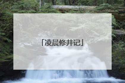 凌晨修井记