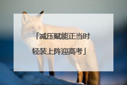 减压赋能正当时轻装上阵迎高考