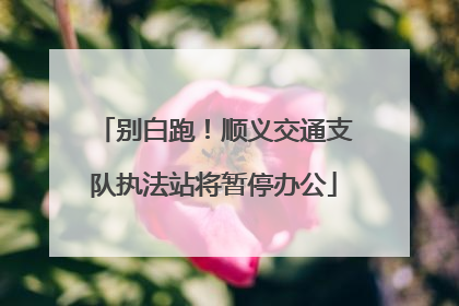 别白跑！顺义交通支队执法站将暂停办公