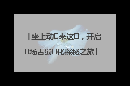 坐上动⻋来这⾥，开启⼀场古蜀⽂化探秘之旅
