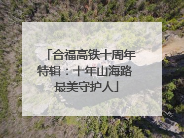 合福高铁十周年特辑：十年山海路 最美守护人