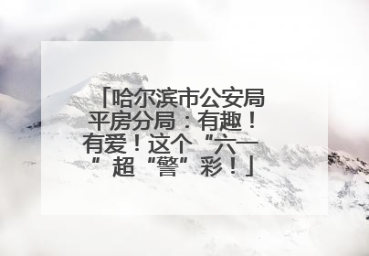 哈尔滨市公安局平房分局：有趣！有爱！这个“六一”超“警”彩！