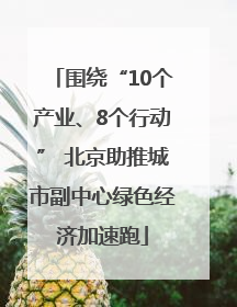 围绕“10个产业、8个行动” 北京助推城市副中心绿色经济加速跑