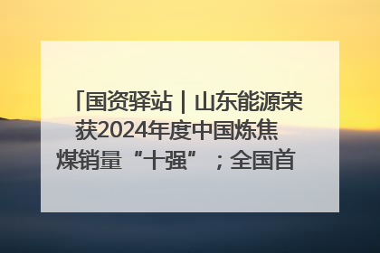 国资驿站｜山东能源荣获2024年度中国炼焦煤销量“十强”；全国首例铁路盖上智慧物流园钢结构主体完工