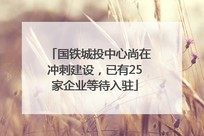 国铁城投中心尚在冲刺建设，已有25家企业等待入驻