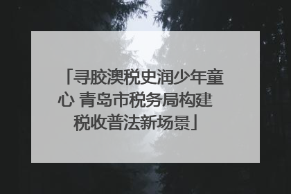 寻胶澳税史润少年童心 青岛市税务局构建税收普法新场景