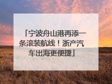 宁波舟山港再添一条滚装航线！浙产汽车出海更便捷